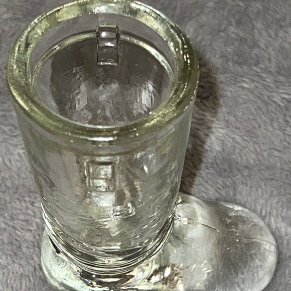 Vintage Western Riding Boot Clear Shot Glass Heavy Solid Toe - Picture 4 of 4